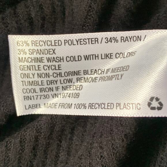 Wild Fable Black Crop Top Shirt with Keyhole Front Tie String Long Sleeves Small - Picture 10 of 12